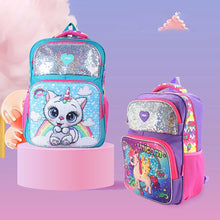 Load image into Gallery viewer, Sequins Girls Unicorn Backpack Girl Large Capacity Mermaid Cartoon Back Pack Children Light Shoulders Bag Princess Schoolbags