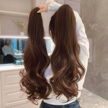 Load image into Gallery viewer, Wig Ponytail Female Pear-Shaped Hair Roll Grip Long Curly Hair Online Influencer Fashion Artificial Hair Big Wave Natural Traceless Long Braid
