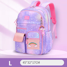 Load image into Gallery viewer, 2022 New Primary School Backpack Cute Colorful Bags for Girls Princess School Bags Waterproof Children Rainbow Series Schoolbags