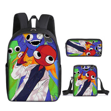 Load image into Gallery viewer, Rainbow Friends Backpack Colorful Boys Girls School Bags Capacity School Students Boys Girls Anime Cartoon Waterproof Backpack