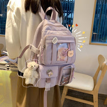 Load image into Gallery viewer, Large-capacity Cute Women Multi-Pocket Nylon Backpack Ins Junior High School Student School Bag Female Girl Backpack Laptop Book