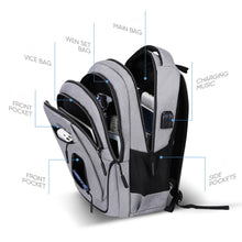 Load image into Gallery viewer, Men's Oxford Waterproof Rucksack rechargeable USB business computer bag casual backpack Senior high school student schoolbag