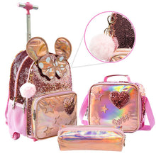 Load image into Gallery viewer, 3 in 1 Rolling Backpack Sequin