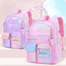 Load image into Gallery viewer, 2022 New Primary School Backpack Cute Colorful Bags for Girls Princess School Bags Waterproof Children Rainbow Series Schoolbags
