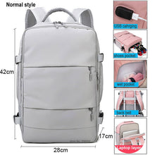 Load image into Gallery viewer, 17 Inch USB Gym Bag Dry Wet Backpack Female Girl Backpacks Women Nylon Shoulder Bag Student Schoolbag Laptop School Bag X137A