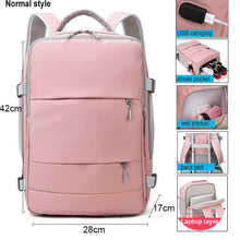 Load image into Gallery viewer, 17 Inch USB Gym Bag Dry Wet Backpack Female Girl Backpacks Women Nylon Shoulder Bag Student Schoolbag Laptop School Bag X137A