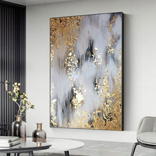 Load image into Gallery viewer, Toile moderne abstraite peinte à la main, peinture à l'huile, tableau doré abstrait