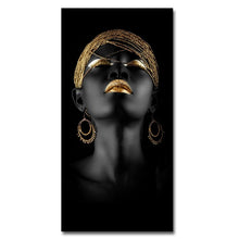 Load image into Gallery viewer, Toile imprimée de femme noire moderne,