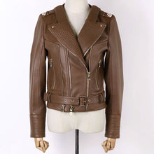 Load image into Gallery viewer, véritable veste en cuir pour femmes