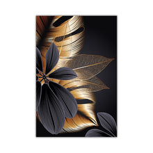 Load image into Gallery viewer, Toile abstraite de luxe, fleur, feuille, peinture murale