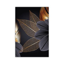 Load image into Gallery viewer, Toile abstraite de luxe, fleur, feuille, peinture murale