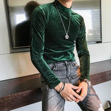 Load image into Gallery viewer, T-Shirt à col roulé en velours pour Homme