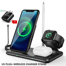 Load image into Gallery viewer, Support de chargeur sans fil 15W Station de charge rapide 4 en 1