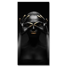 Load image into Gallery viewer, Toile imprimée de femme noire moderne,