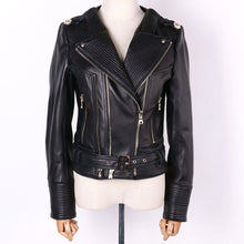 Load image into Gallery viewer, véritable veste en cuir pour femmes