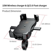 Load image into Gallery viewer, Support de téléphone portable pour moto, chargeur sans fil 15W