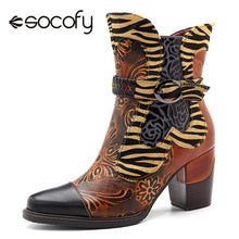 Load image into Gallery viewer, Socofy – bottines en cuir véritable