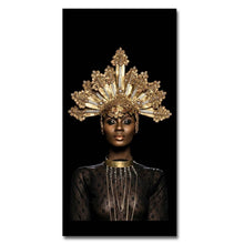 Load image into Gallery viewer, Toile imprimée de femme noire moderne,