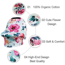 Load image into Gallery viewer, Newborn Breastfeeding Scarf Multi-Function 5 in 1 Baby Stroller Cover High Chair Cover Striped Baby Car Seat Cover Canopy