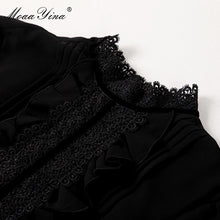 Load image into Gallery viewer, robe de styliste en dentelle froncée et épissée