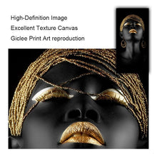 Load image into Gallery viewer, Toile imprimée de femme noire moderne,