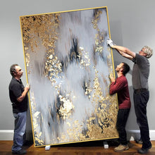 Load image into Gallery viewer, Toile moderne abstraite peinte à la main, peinture à l'huile, tableau doré abstrait