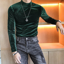 Load image into Gallery viewer, T-Shirt à col roulé en velours pour Homme