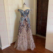 Load image into Gallery viewer, Robe de bal Sexy à paillettes colorées