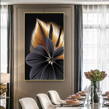 Load image into Gallery viewer, Toile abstraite de luxe, fleur, feuille, peinture murale