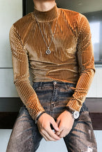 Load image into Gallery viewer, T-Shirt à col roulé en velours pour Homme