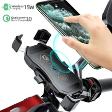 Load image into Gallery viewer, Support de téléphone portable pour moto, chargeur sans fil 15W