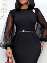 Load image into Gallery viewer, Robe dame moulante manche transparente