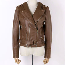 Load image into Gallery viewer, véritable veste en cuir pour femmes