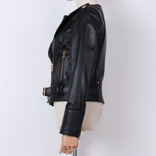 Load image into Gallery viewer, véritable veste en cuir pour femmes