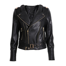 Load image into Gallery viewer, véritable veste en cuir pour femmes