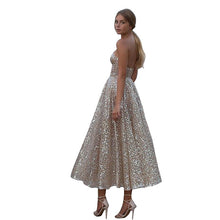 Load image into Gallery viewer, Robe de soirée Sexy et brillante à col licou et cheville