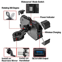 Load image into Gallery viewer, Support de téléphone portable pour moto, chargeur sans fil 15W