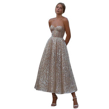 Load image into Gallery viewer, Robe de soirée Sexy et brillante à col licou et cheville