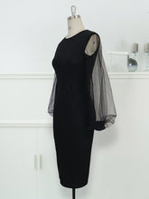 Load image into Gallery viewer, Robe dame moulante manche transparente