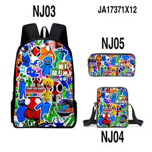 Rainbow Friends Backpack Colorful Boys Girls School Bags Capacity School Students Boys Girls Anime Cartoon Waterproof Backpack