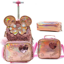 Load image into Gallery viewer, 3 in 1 Rolling Backpack Sequin
