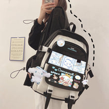 Load image into Gallery viewer, Anime Sanrio Plush Toy Cinnamoroll Backpack Children Girl Boy Black Blue Schoolbag Kawaii Student School Bag Computer Large Gift
