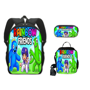 Rainbow Friends Backpack Colorful Boys Girls School Bags Capacity School Students Boys Girls Anime Cartoon Waterproof Backpack