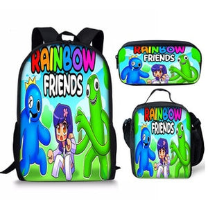 Rainbow Friends Backpack Colorful Boys Girls School Bags Capacity School Students Boys Girls Anime Cartoon Waterproof Backpack