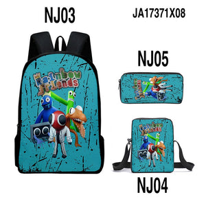 Rainbow Friends Backpack Colorful Boys Girls School Bags Capacity School Students Boys Girls Anime Cartoon Waterproof Backpack