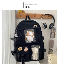 Load image into Gallery viewer, Large-capacity Cute Women Multi-Pocket Nylon Backpack Ins Junior High School Student School Bag Female Girl Backpack Laptop Book
