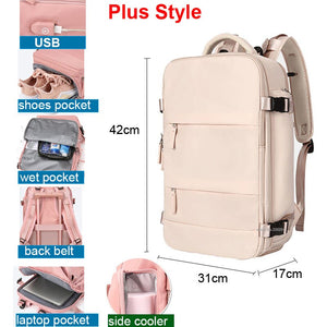 17 Inch USB Gym Bag Dry Wet Backpack Female Girl Backpacks  Women Nylon Shoulder Bag Student Schoolbag Laptop School Bag X137A