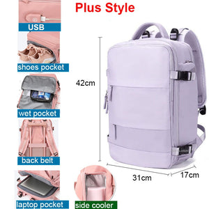 17 Inch USB Gym Bag Dry Wet Backpack Female Girl Backpacks  Women Nylon Shoulder Bag Student Schoolbag Laptop School Bag X137A