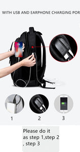 Men's Oxford Waterproof Rucksack rechargeable USB business computer bag casual backpack Senior high school student schoolbag