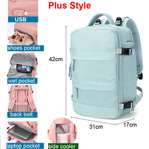 17 Inch USB Gym Bag Dry Wet Backpack Female Girl Backpacks  Women Nylon Shoulder Bag Student Schoolbag Laptop School Bag X137A